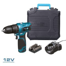 Koma Tools Taladro Percutor 12V TP-K con Accesorios, Batería 2.0Ah y Cargador USB C, Mandril 10mm sin Llave, 2 Velocidades, 32Nm