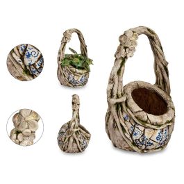 Cesta de Poliresina Rustica Ibergarden para Jardín 44 cm - Gris, Blanco, Azul (2 Unidades) Precio: 87.89000044. SKU: B1976E6R6R