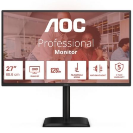 AOC Q27E4CV 68,6cm (27") 2560x1440 Quad HD IPS 4ms 120Hz HDMI+DP+USB-C Negro Precio: 297.50000049. SKU: B1E8AZK5X5