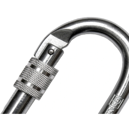 Faru Mosquetón Acero Galvanizado Apertura 18 mm Cierre Rosca Manual Resistencia 25 kN Seguridad Trabajo