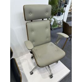 DKD Home Decor Silla de Escritorio Moderna, Ajustable y con Ruedas, Negro Marrón, Madera y PU, Altura Asiento 42 cm