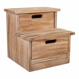 Banqueta Alexandra House Living Madera de Paulonia 34 x 34 x 34 cm Escalera