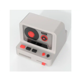 Wondee Altavoz Bluetooth Retro Grey con Iluminación Disco, 5W, 12h Batería, Sonido Potente, Diseño Vintage 80s