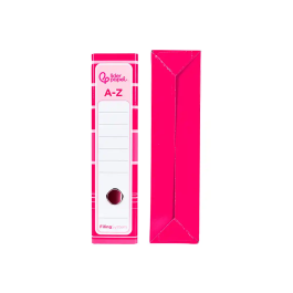 Liderpapel Archivador de Palanca A4 Filing System 80mm Rosa con Caja y Compresor Metálico Forrado