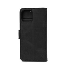 eSTUFF Funda Billetera PU WALES para iPhone 12, Negra con Ranuras para Tarjetas y Soporte