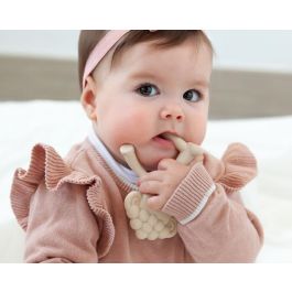 KioKids Mordedor de Silicona para Bebé, Ovejita Patilarga Beige, Alivio Dentición, con Texturas Masajeadoras, +3 Meses, Libre de BPA y Ftalatos