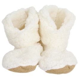 Sensly Zapatillas Bota Blancas de Poliéster para Mujer - Par Antideslizante 26x13x19 cm