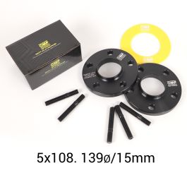 Omp OMPS08521501 Juego 2 Separadores Doble Centraje 15mm PCD 5x108 CB 63.4mm Aluminio Negro M12x1.5 Omp OMPS08521501 Juego 2 Separadores Doble Centraje 15mm PCD 5x108 CB 63.4mm Aluminio Negro M12x1.5