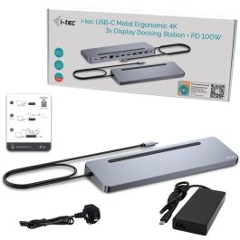Hub USB-C i-Tec C31FLAT2PDPRO Plateado