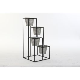 DKD Home Decor Macetero Urban de Metal Gris 34 x 71 x 34 cm