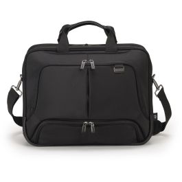 DICOTA Eco Top Traveller PRO Maletín Toploader 14.1" Negro Poliéster Reciclado, Asa, Bandolera, Compartimento Tablet y Documentos