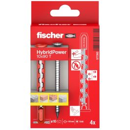 Fischer Taco Hybridpower Ø10x90 mm con Tornillos Avellanados TX40 Ø7x87 mm (Blister 4 uds)