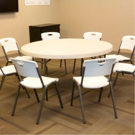 Mesa auxiliar Lifetime Crema 152 x 74 x 152 cm Acero Plástico