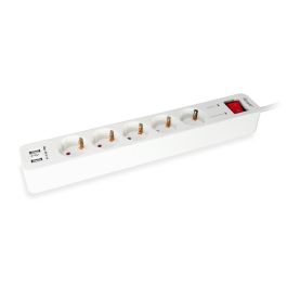 EQUIP REGLETA CON 5 TOMAS CABLE DE RED DE 1.5 METROS + 2 PUERTOS USB Y BOTON DE APAGADO ENCENDIDO Precio: 20.89000023. SKU: S8405876