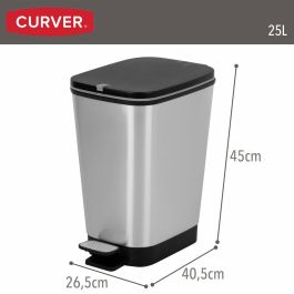 Cubo de basura Curver Gris Plástico 25 L (4 Unidades) Cubo de basura Curver Gris Plástico 25 L (4 Unidades)