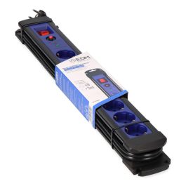 Edm Base múltiple 8 tomas schuko con protector + interruptor, cable 3m, protección sobretensiones