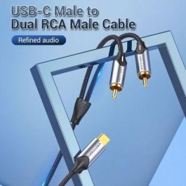 Cable Conversor Vention BGUHH/ 2x RCA Macho - USB Tipo-C Macho/ 2m/ Gris