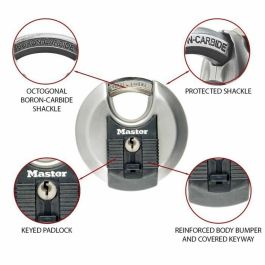 Master Lock MAS3520190929938 Conjunto de 2 M40EURT Robusto Acero Inoxidable Instalación Externa