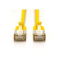 Digitus CAT 6A F/FTP Slim Cable de red, 1m, Amarillo, Conectores RJ-45, Chapado en Oro, LSZH