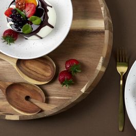 Home Deco Factory Juego de 2 Cubiertos Servir Acacia Cocooning 33x7 cm