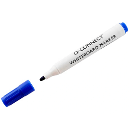 Q-connect Rotulador para Pizarra Blanca, Punta Redonda, Color Azul, Trazo 3 mm