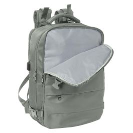Safta Mochila de Viaje y Cabina para Portátil de 15,6 pulgadas, con Licencia Oficial Real Madrid, Color Gris - Medidas 29x44x19 cm