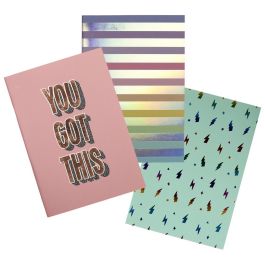 The Concept Factory Juego de 3 Libretas Dina5 Colección Rainbow con 80 Páginas Rayadas (14.8x21 cm)