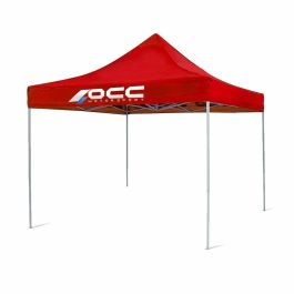 Occ Motorsport OCCCARP02 Carpa Plegable 3x3M Acero 40mm Lona Oxford 420D Roja Impermeable Ignífuga M1 Alta Resistencia UV