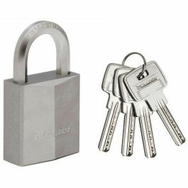 Master Lock Candado de latón macizo niquelado 40 mm, mango hexagonal acero endurecido, alta seguridad 6 pasadores y llave reversible