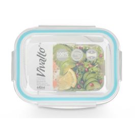 Fiambrera de Vidrio Borosilicato Hermética 640 ml Vivalto 17.7x6.5x13.2 cm (24 Unidades) Fiambrera de Vidrio Borosilicato Hermética 640 ml Vivalto 17.7x6.5x13.2 cm (24 Unidades)