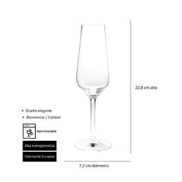 SUMMA Aosta Copa Champagne 23 Cl 228 mm - Cristalino Transparente (6 Unidades)