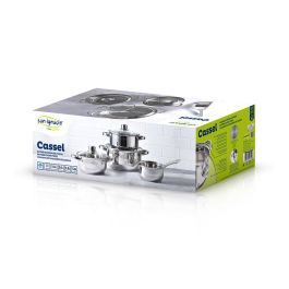 Bateria 7 piezas de acero inox ind cassel: cazo ø16 cm / cacerola con tapa ø18 cm / cacerola con tapa ø20 cm / cacerola con tapa ø24 cm Bateria 7 piezas de acero inox ind cassel: cazo ø16 cm / cacerola con tapa ø18 cm / cacerola con tapa ø20 cm / cacerola con tapa ø24 cm