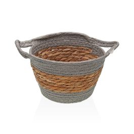 Cesta Redonda Con Asas Gris Versa 19x13 cm - Alga y Papel (2 Unidades)