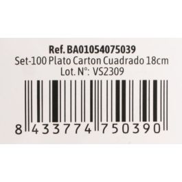 Set de 100 platos de cartón cuadrados Algon 18 cm (10 Cajas) Set de 100 platos de cartón cuadrados Algon 18 cm (10 Cajas)
