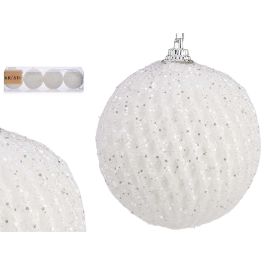 Set 4 Bolas Navidad Blancas con Relieve 7 cm - Krist+ (24 Unidades) Precio: 62.50000053. SKU: B1GRVRPAQD