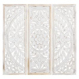 Retablo decorativo Alexandra House Living Blanco Madera 90 x 90 x 2 cm 3 Unidades