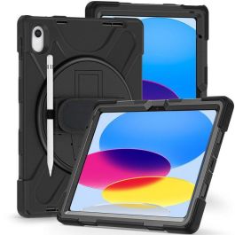 eSTUFF Funda AUSTIN Defender Negra para iPad 11ª gen 2025/10ª gen 2022. Antigolpes con soporte 360° y correa de mano/hombro