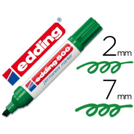 Edding Marcador Permanente 500 Verde Punta Biselada 7mm Rotulador Recargable Resistente al Agua y Luz Precio: 27.69000058. SKU: S8421310