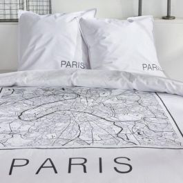 Juego de cama - HOY - JAVA - 2 personas - 240x220 cm - Algodón - Estampado París - Blanco Juego de cama - HOY - JAVA - 2 personas - 240x220 cm - Algodón - Estampado París - Blanco