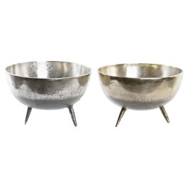 DKD Home Decor Centro de Mesa Moderno Dorado Plateado Aluminio 31 x 31 x 19.5 cm (2 Unidades) Precio: 63.50000019. SKU: S3038758