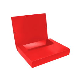 Liderpapel Carpeta Portadocumentos Polipropileno DIN A4 Lomo 50 mm Rojo Cierre Gomas 2 Bolsillos CD Capacidad 200 Hojas