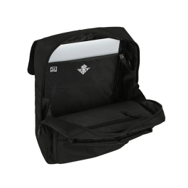 Safta Mochila con solapa portátil 13,3'' + USB Real Betis Balompié Premium Negra 29x39x12cm