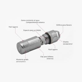 True Cashstash + Billetero de Emergencia Llavero Resistente al Agua Acero Inoxidable