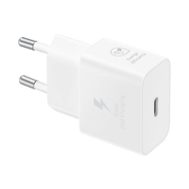Samsung EP-T2510XWEGEU Cargador de Pared Rápido 25W con Puerto USB-C Blanco y Cable de Carga USB-C a USB-C Blanco