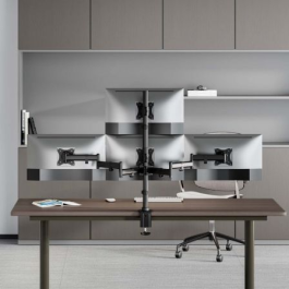 Aisens DT27TSR-379 Soporte de Mesa para 4 Monitores TV, Giratorio, Inclinable, 8kg, 13-27", VESA 100x100, Negro Aisens DT27TSR-379 Soporte de Mesa para 4 Monitores TV, Giratorio, Inclinable, 8kg, 13-27", VESA 100x100, Negro