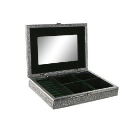 DKD Home Decor Joyero Indio de Madera y Aluminio, Plateado y Verde, con diseño Pavo real, 20x5.4x27.5 cm DKD Home Decor Joyero Indio de Madera y Aluminio, Plateado y Verde, con diseño Pavo real, 20x5.4x27.5 cm