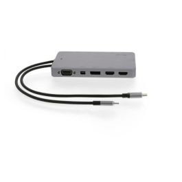 LMP USB-C Display Dock 2 Dual 4K 60Hz - Estación Base USB-C con 2 HDMI, DP, MiniDP, DVI, VGA, 2 USB-A, Ethernet, Audio, Gris