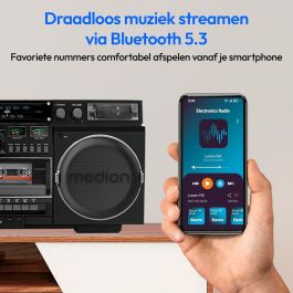 Medion MED4061275229943 Radio Ghetto Blaster FM DAB+ Vintage - CD/Casete/USB/MP3 - 2 x 10 W RMS - Negro