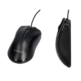Q-connect Set Teclado y Ratón con Cable, USB, Color Negro