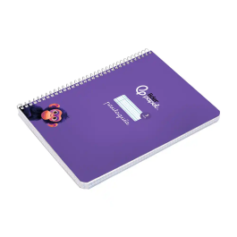 Liderpapel Cuaderno espiral A5, tapa dura, 80 hojas, cuadro pautado 3mm, color lila
